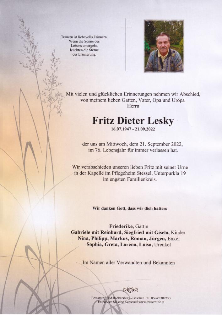 Fritz Dieter Lesky